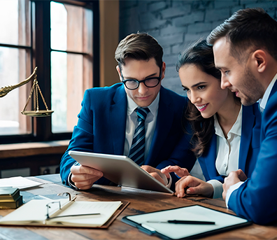 business-woman-lawyers-discussing-using-digital-tablet-wooden-desk-office