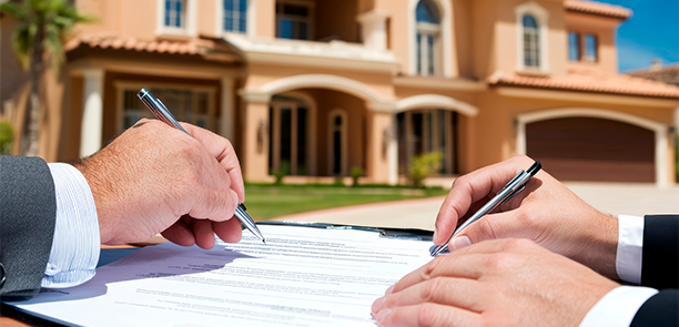 real-estate-contract-signing-front-luxurious-house