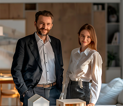 they-are-standing-model-house-table