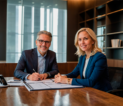woman-man-working-conference-table